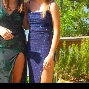 navy blue windsor prom dress